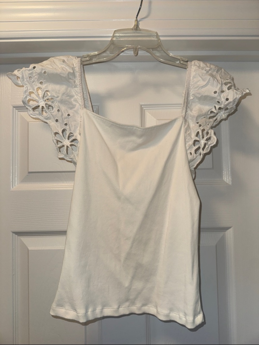 Lush White Eyelet Sleeve Camisole